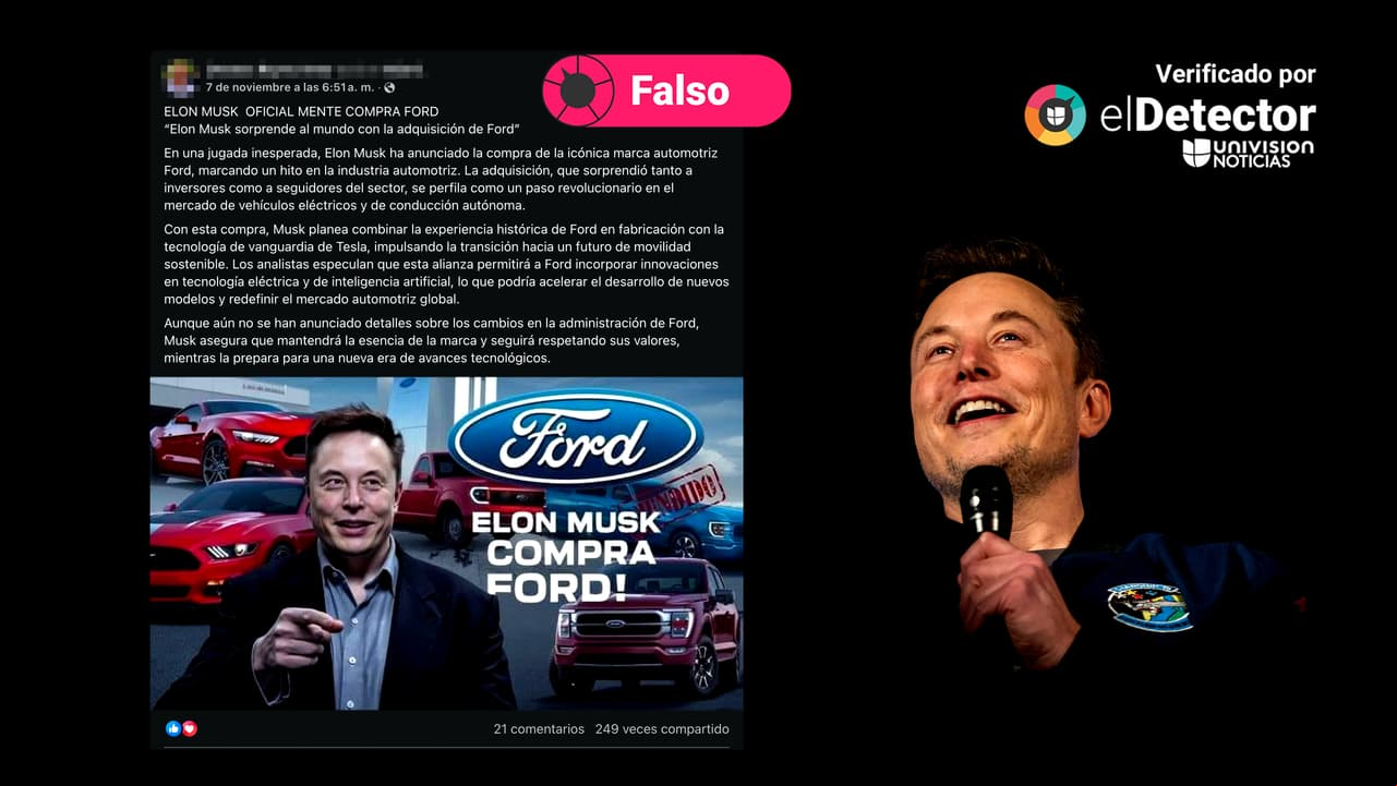 Elon Musk NO compró la empresa fabricante de automóviles Ford
